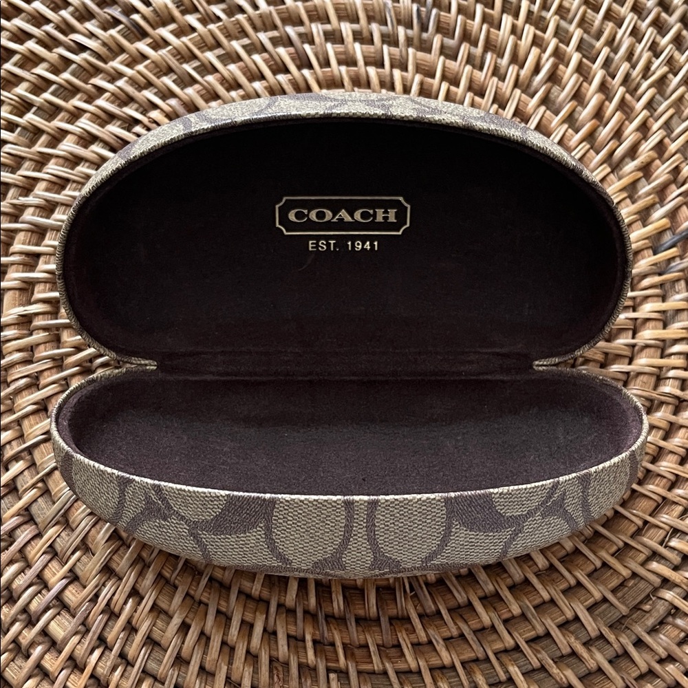 Coach Hardshell Brown LogoEyeglass Case